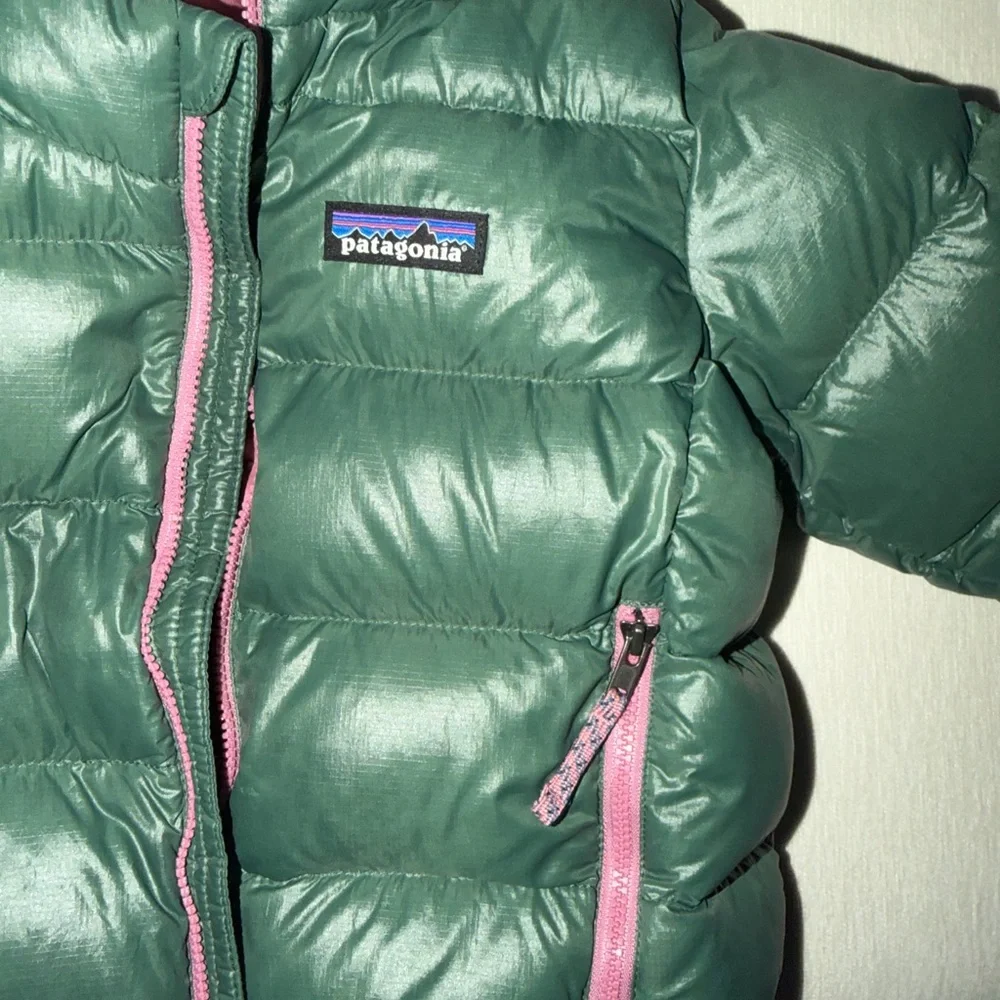 Patagonia Kids Puffer Jacket - Green and Purple - Picture 3 of 4